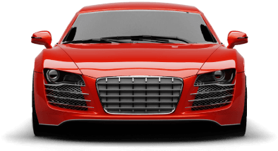 imagem frontal de carro vermelho